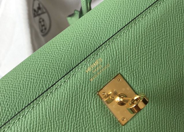 Hermes original epsom leather kelly 32 bag K32-1 vert criquet