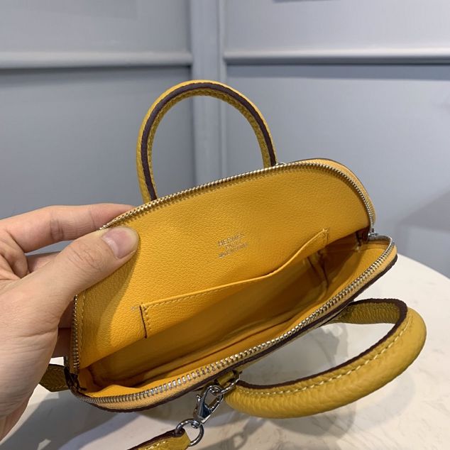 Hermes original togo leather mini bolide bag H018 amber