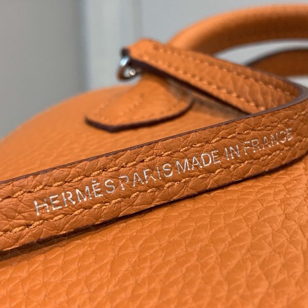 Hermes original togo leather mini bolide bag H018 orange