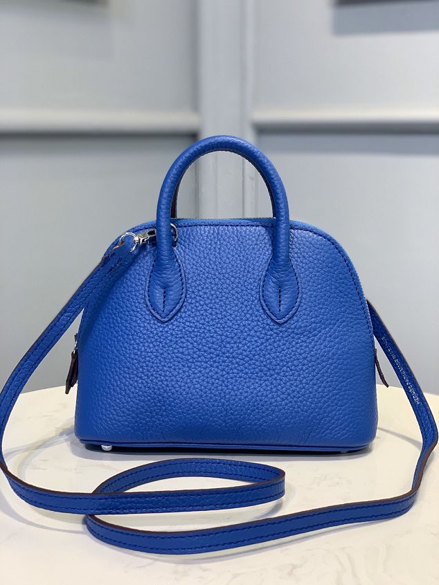 Hermes original togo leather mini bolide bag H018 royal blue