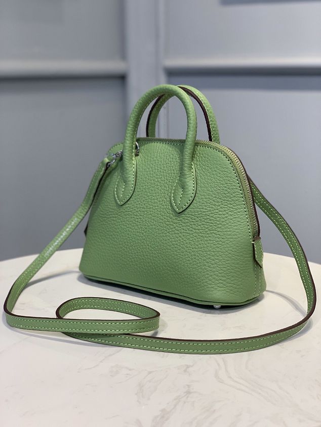 Hermes original togo leather mini bolide bag H018 vert criquet