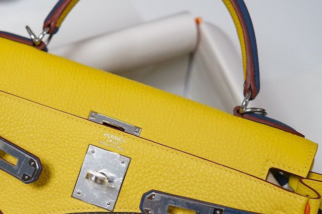 Hermes handmade original togo leather kelly bag K00036 yellow