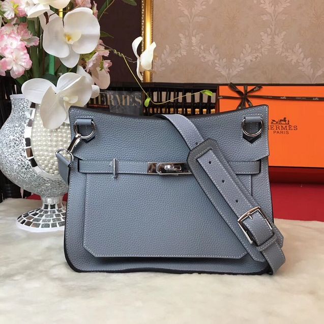 Hermes original calfskin jypsiere bag J034 light blue