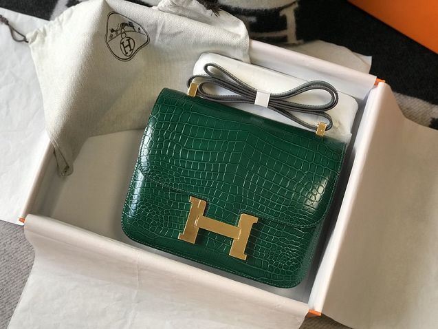 Hermes original crocodile veins calfskin constance bag C230