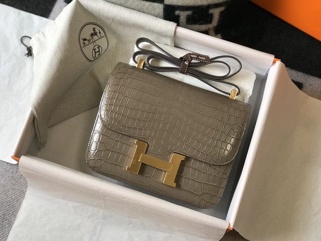 Hermes original crocodile veins calfskin constance bag C230