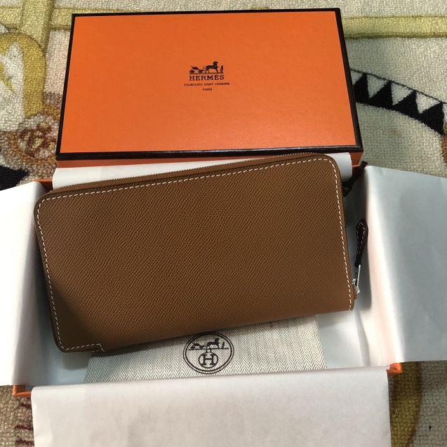 Hermes original epsom leather zipper wallet HA0158