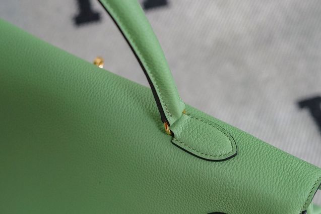 Hermes original calfskin kelly 42 shoulder bag BK0057 vert criquet