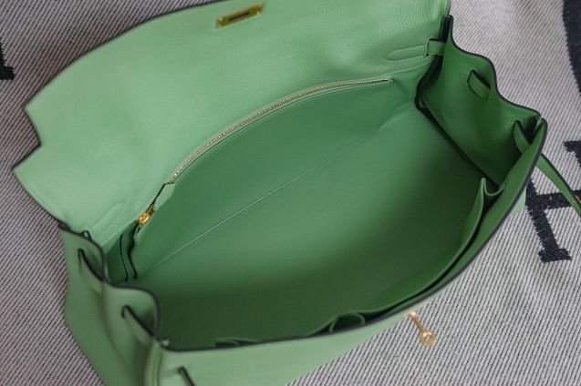 Hermes original calfskin kelly 42 shoulder bag BK0057 vert criquet