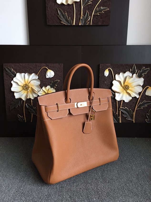 Hermes original togo leather hac birkin 40 bag HB0023 brown