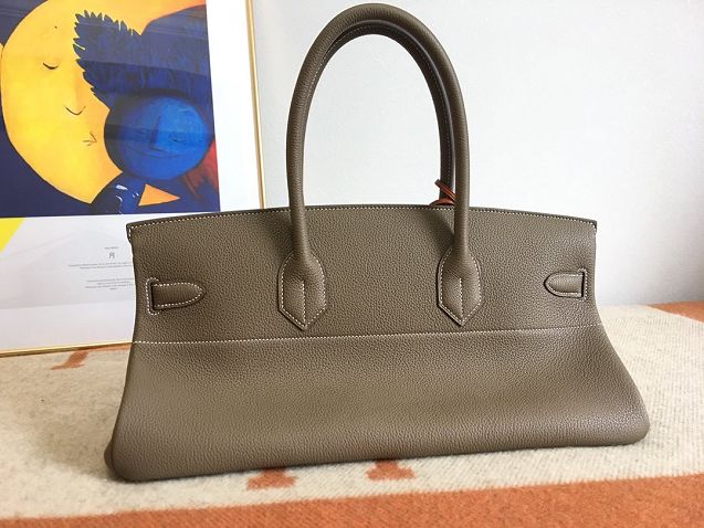 Hermes original calfskin birkin 42 shoulder bag BK0058 etoupe grey