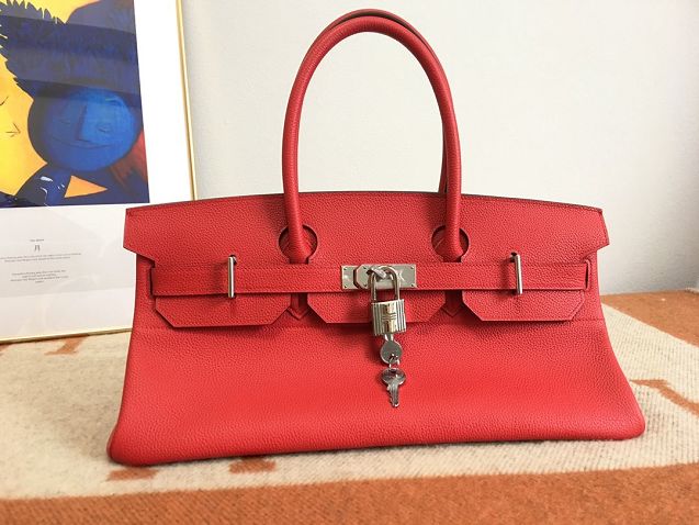 Hermes original calfskin birkin 42 shoulder bag BK0058 red