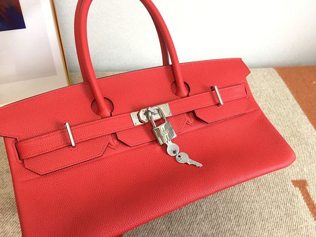 Hermes original calfskin birkin 42 shoulder bag BK0058 red