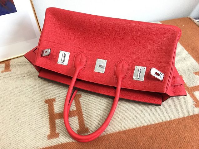 Hermes original calfskin birkin 42 shoulder bag BK0058 red