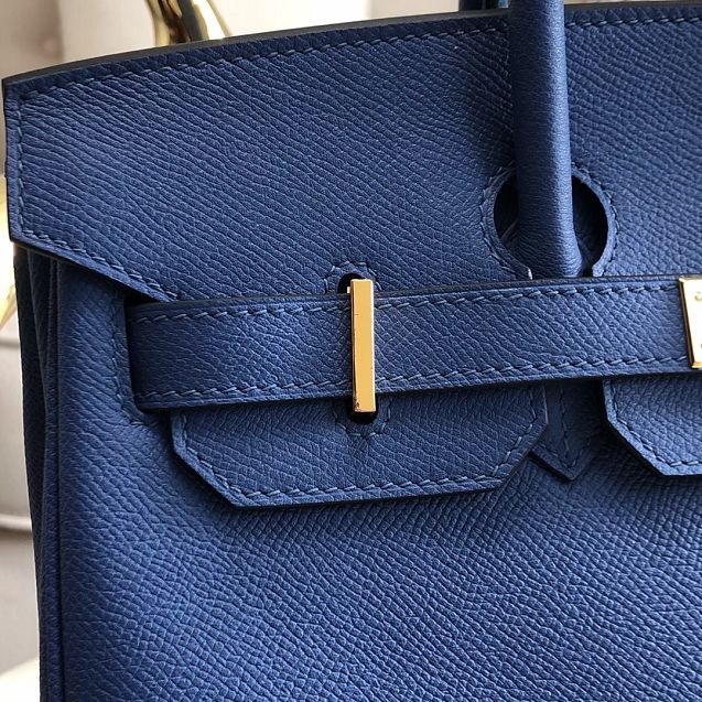 Hermes original epsom leather birkin 30 bag H30-3 agate blue