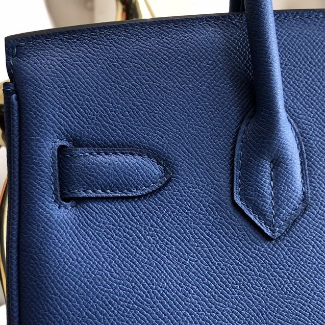 Hermes original epsom leather birkin 30 bag H30-3 agate blue