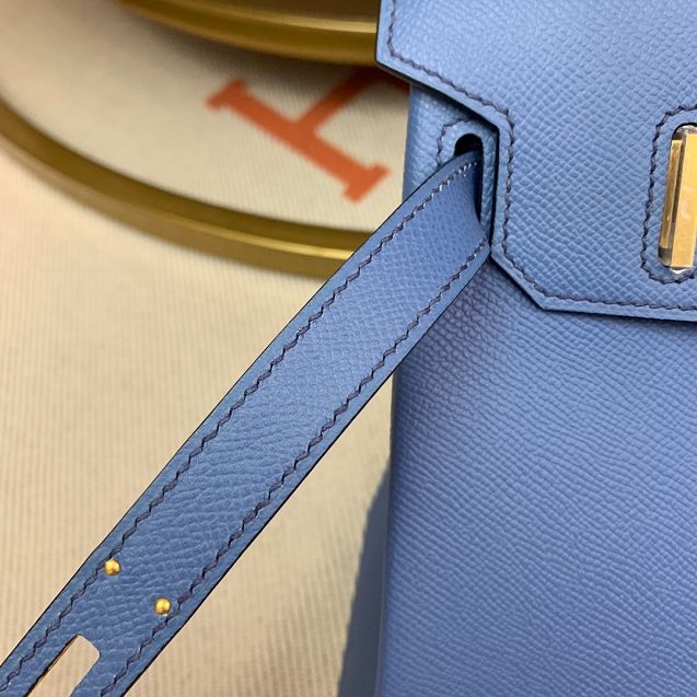 Hermes original epsom leather birkin 30 bag H30-3 blue brighton