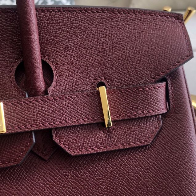 Hermes original epsom leather birkin 30 bag H30-3 bordeaux