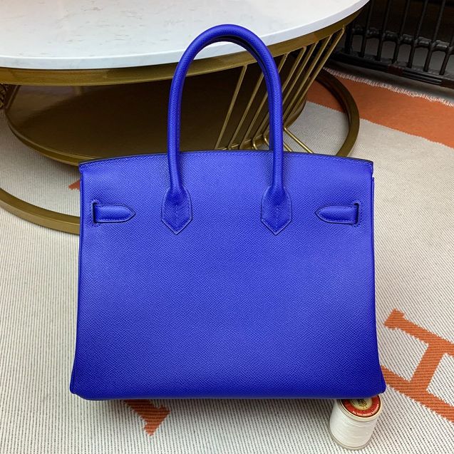 Hermes original epsom leather birkin 35 bag H35-3 electric blue