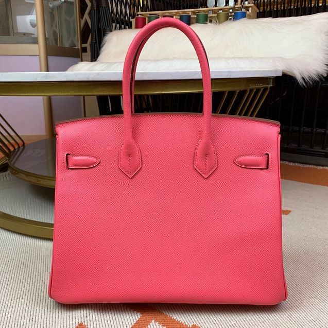 Hermes original epsom leather birkin 25 bag H25-3 rose lipstick