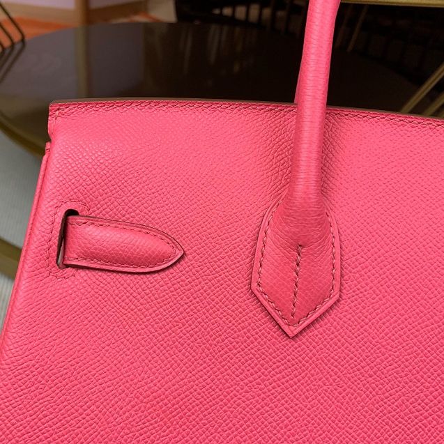 Hermes original epsom leather birkin 25 bag H25-3 rose lipstick