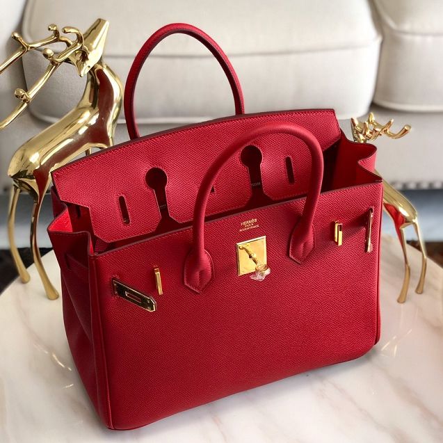 Hermes original epsom leather birkin 35 bag H35-3 rouge tomate