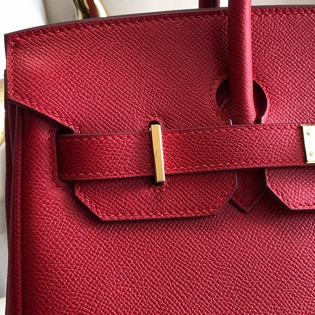 Hermes original epsom leather birkin 35 bag H35-3 rouge tomate