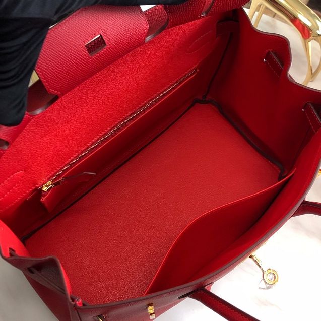 Hermes original epsom leather birkin 35 bag H35-3 rouge tomate