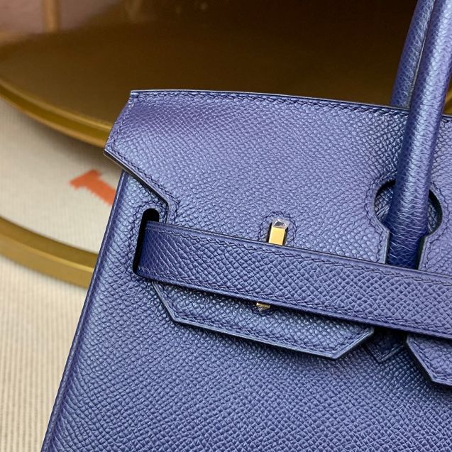 Hermes original epsom leather birkin 30 bag H30-3 royal blue