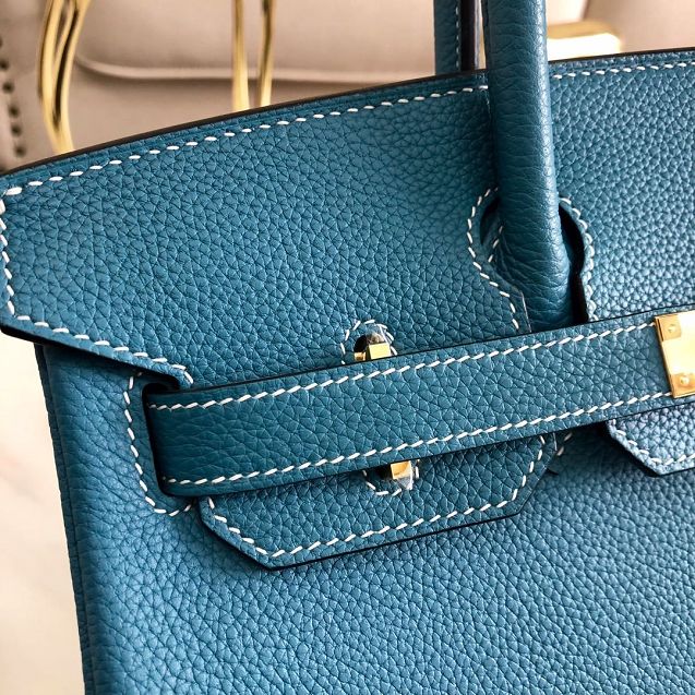 Hermes original togo leather birkin 35 bag H35-1 denim blue