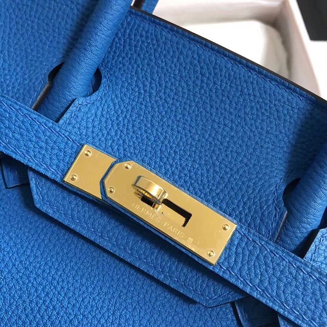 Hermes original togo leather birkin 35 bag H35-1 blue hydra