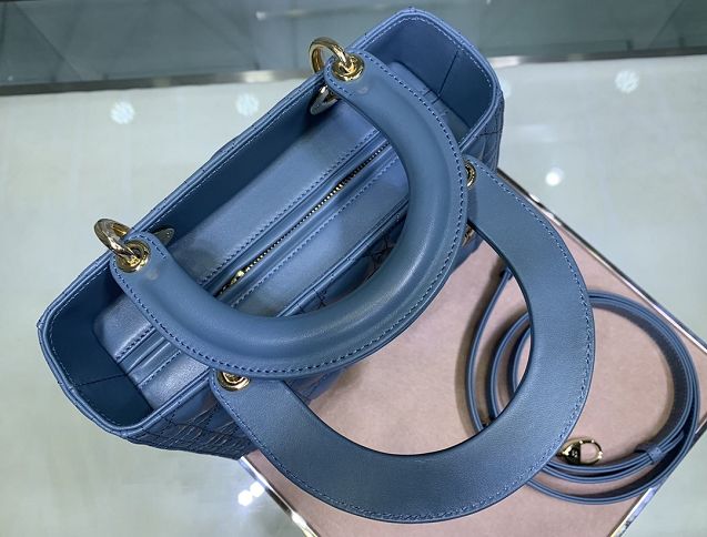 Dior original lambskin lady dior bag 44551 blue