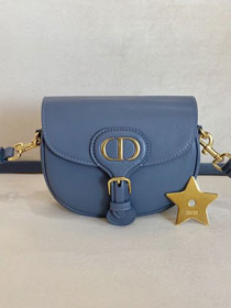 2020 Dior original calfskin small bobby bag M9317 denim blue