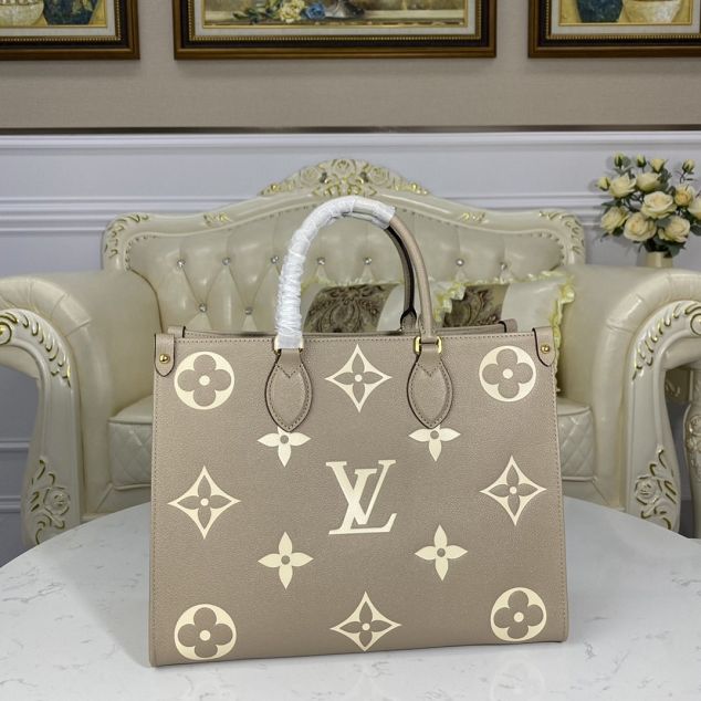 Louis vuitton original embossed calfskin onthego mm M45494 grey