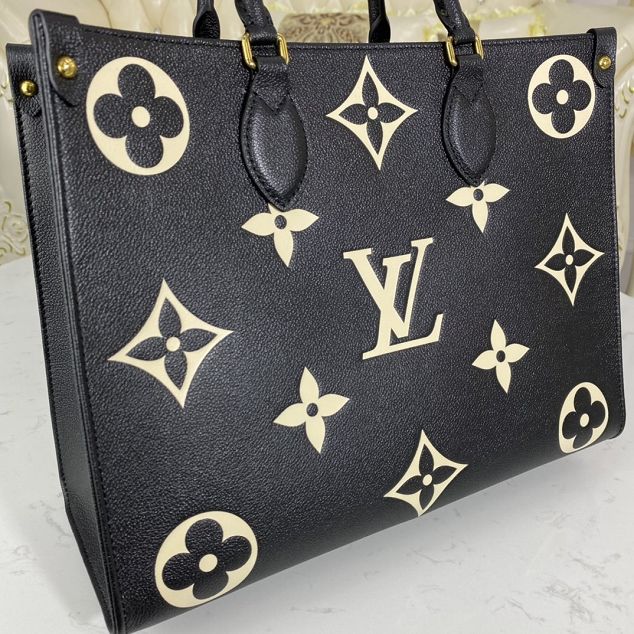 Louis vuitton original embossed calfskin onthego mm M45495 black