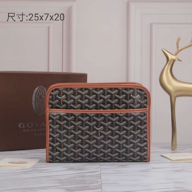 Goyard original canvas clutch GY0008 black&brown