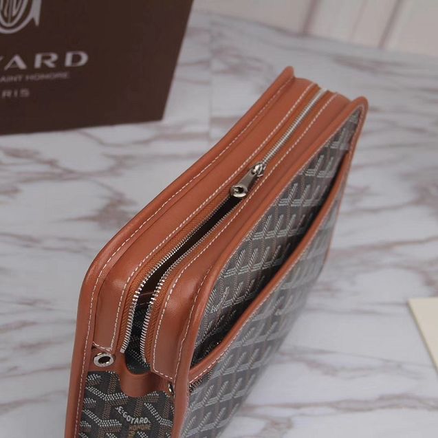 Goyard original canvas clutch GY0008 black&brown