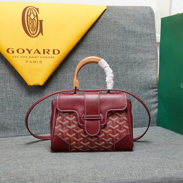 Goyard original canvas  mini saigon bag GY0007 wine red