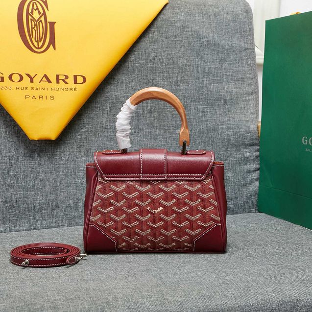 Goyard original canvas  mini saigon bag GY0007 wine red