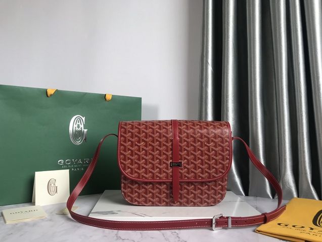 Goyard original canvas belvedere bag GY0012 wine red