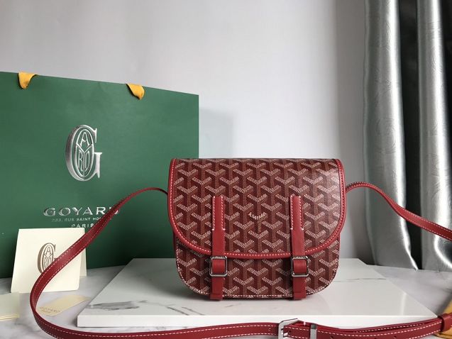 Goyard original canvas belvedere bag GY0013 wine red