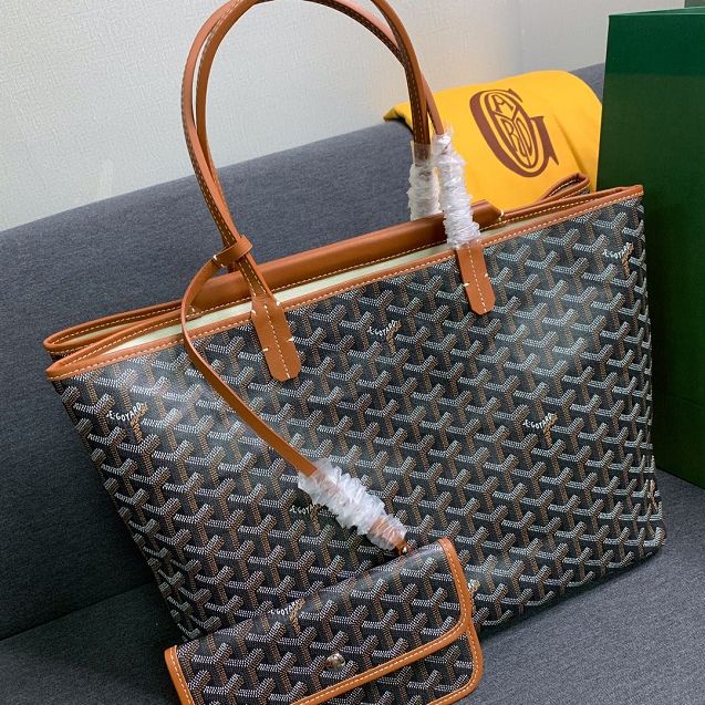 Goyard original canvas isabelle tote pm bag GY0025 black&brown