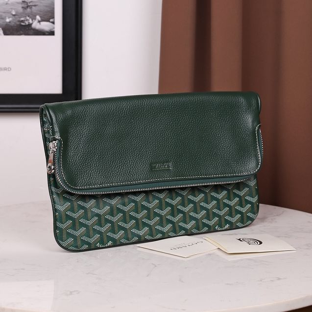 Goyard original calfskin&canvas sainte marie MM clutch GY0020 green