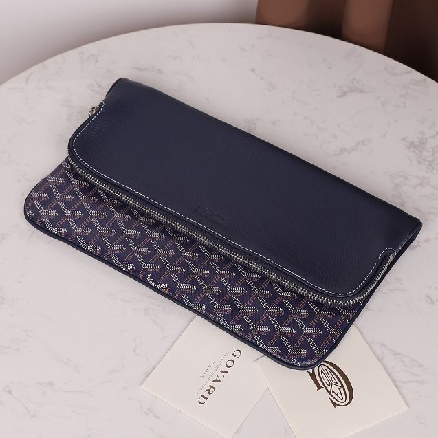 Goyard original calfskin&canvas sainte marie MM clutch GY0020 royal blue