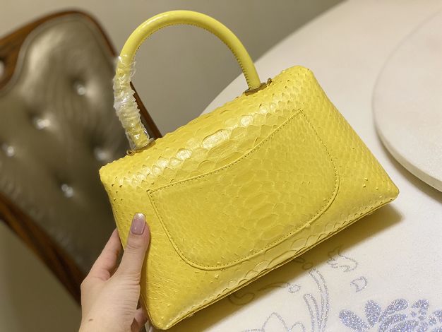 CC original phython leather small coco handle bag A92990 yellow