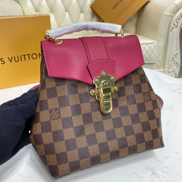 Louis vuitton original damier ebene clapton backpack N40108 burgundy