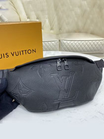 Louis vuitton original monogram shadow calfskin discovery bumbag M57289 black