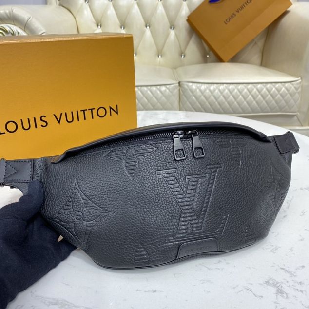 Louis vuitton original monogram shadow calfskin discovery bumbag M57289 black