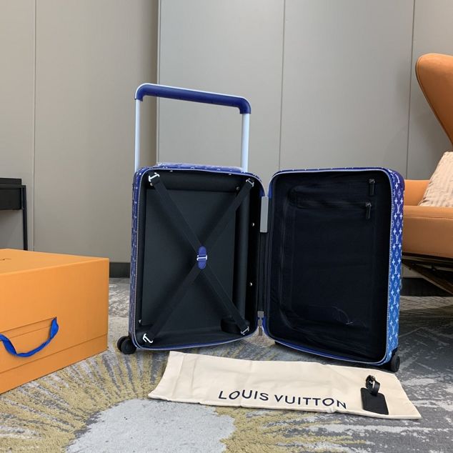 Louis vuitton original monogram horizon 55 rolling luggage M20411 blue