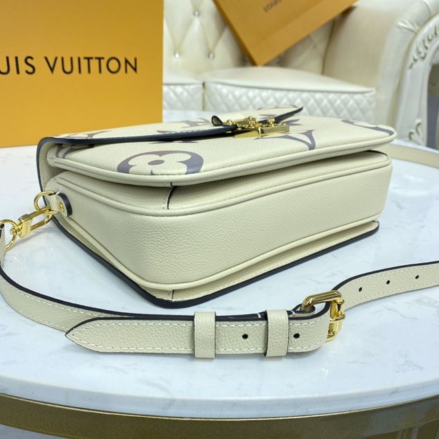 Louis vuitton original calfskin pochette metis M45384 white&silver