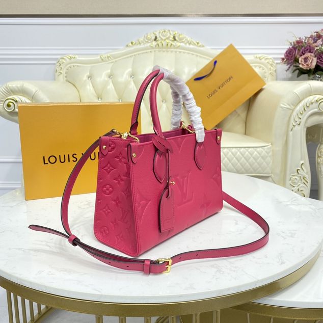 Louis vuitton original embossed calfskin onthego pm M45660 freesia pink